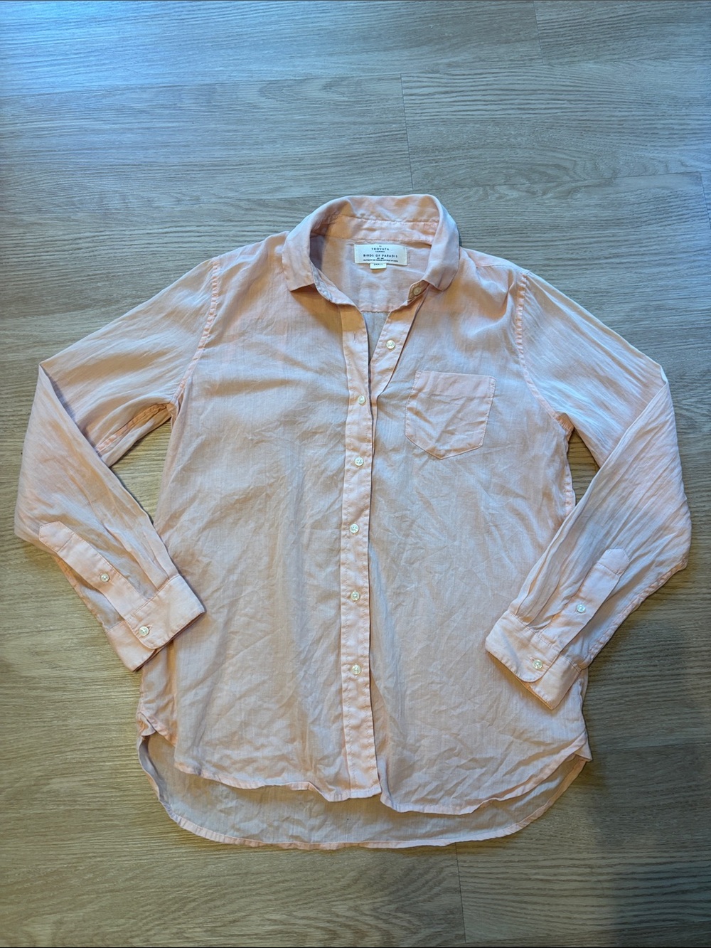 Trovata California Women’s S Birds of Paradis Grace Sheer Classic Shirt Ramie